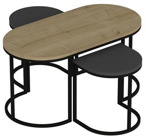 Dena Anthracite dohányzóasztal, 3 db