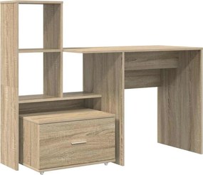 vidaXL Asztal fiókkal Sonoma tölgy 131,5 x 50 x 106,5 cm Faanyag