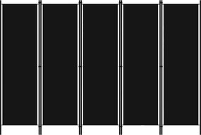 vidaXL fekete 5 paneles paraván 250 x 180 cm