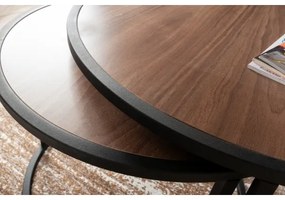 KÉSZLET 2x TAMBUR dohányzóasztal fekete/barna