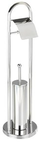 WENKO 16993100 - VASTO WC-készlet 22x81 cm rozsdamentes acél/ezüstszínű