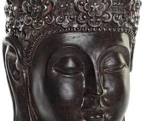 Antikolt sötét szürke Buddha fej kaspó 20,5x20x30 cm