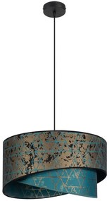 Csillár zsinóron REZO 1xE27/60W/230V türkiz/arany