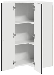 Fali konyhaszekrény polcokkal Fekete 57 x 57 x 100 cm Faanyag