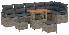 vidaXL Kerti Kanapé Szett párnával tárolóval párnával 9 pcs Szürke