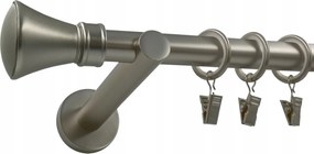 Fém fali Függönykarnis Szimpla ezüst Szatén 19 mm 120 cm Monaco