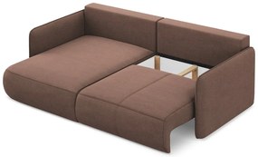 Rózsaszín kinyitható-tárolóhelyes sarokkanapé (bal oldali) Nanea – Makamii