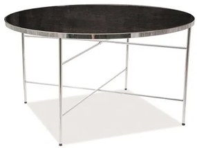Ibiza dohányzóasztal, átmérő 80 cm, fekete / ezüst