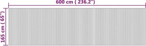 Természetes színű bambusz térelválasztó szélessége 600 cm magassága 165 cm