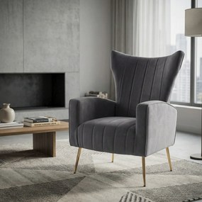 Relaxfotel, szürke Velvet szövet, BARET