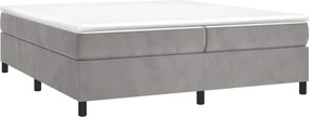 vidaXL világosszürke bársony rugós ágy matraccal 200x200 cm