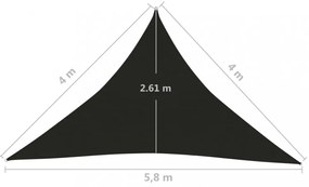 fekete HDPE napvitorla 160 g/m² 4 x 4 x 5,8 m