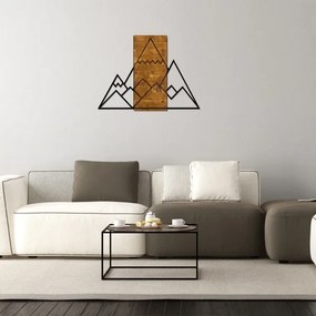 Fali dekoráció 78x58 cm hegy fa/fém