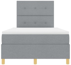 Box Spring Ágy Matrac &amp; LED Világosszürke 120x190 cm Szövet