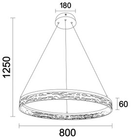 LED dimmelhető kábellel függesztett csillár ALIANZ LED/60W/230V 3000-6000K + távirányító