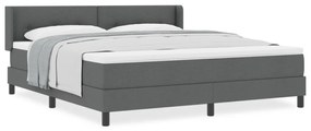 Boxspring Ágy Mattal, Sötétszürke, 180 x 200 cm, Szövet
