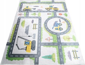 Gyerek Szőnyeg Színes 140x200 Útépítés