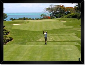 Poszterek keretben 40x30 Golfozó a mezőn