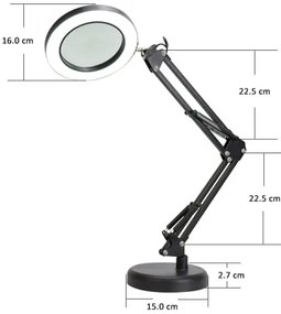 LED Dimmelhető asztali lámpa nagyítóval LED/10W/230V 3000/4500/6000K