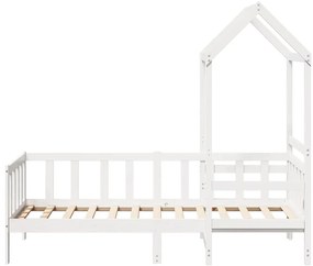 fehér tömör fenyőfa kanapéágy tetővel 80 x 200 cm