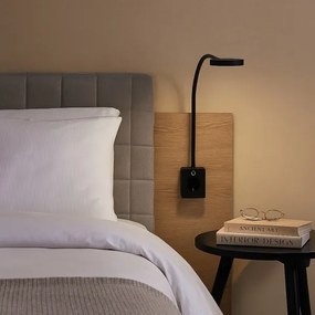 Rabalux 71283 - TIVRO E LED dimmelhető fali lámpa 4W/230V, konnektorba dugható USB-csatlakozóval, fekete