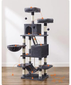 Nagy macskakaparó, 168 cm magas, füstszürke | FEANDREA