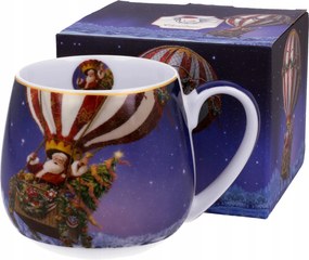 Karácsonyi bögre hordó 430ml Mikulás léggömb ajándék dobozban