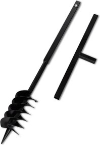 vidaXL Kézi Föld Fúró Auger Bit 120 mm Dupla Spirállal Fekete Acél