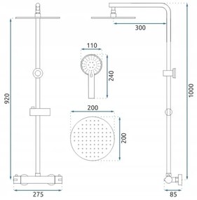 REA-P8413 - BLISS termosztátos zuhanyszett, szálcsiszolt arany