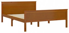mézbarna tömör fenyőfa ágykeret 140 x 200 cm