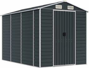 vidaXL antracitszürke horganyzott acél kerti fészer 191 x 300 x 198 cm