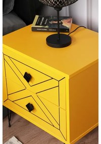 Éjjeliszekrény LUNA 55x50 cm sárga