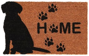 Home feliratos, kutyás kókuszrost lábtörlő 75x45 cm