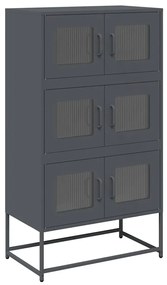 Highboard antracit 68x39x123 cm Acél