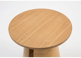 Kerek tárolóasztal tölgyfa dekorral ø 50 cm Cep – Teulat