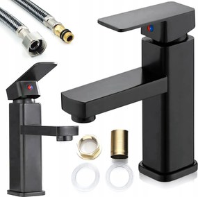 Fekete Álló Mosdó Csaptelep Fürdőszoba Cubic Loft Mosdó Csaptelep