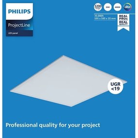 Philips PROJECTLINE LED panel 36W 230V 59,5x59,5 cm mennyezetbe építhető