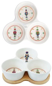 Karácsonyi diótörő mintás porcelán tálka szett Nutcrackers