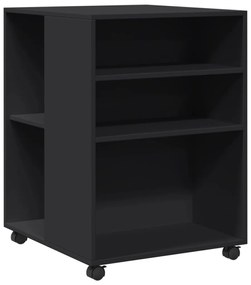 fekete szerelt fa kisasztal kerekekkel 55 x 60 x 78 cm