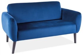 Elsa Velvet kanapé, kétszemélyes, Kék / fekete