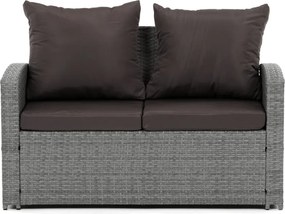 Kerti bútor garnitúra, polyrattan, szürke, AZ-F1911 GREY