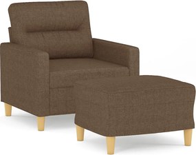 vidaXL barna szövet kanapéfotel lábtartóval 60 cm