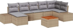 vidaXL Kerti Kanapé Szett 8 pcs bézs és világosszürke