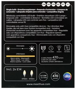 KÉSZLET 2x LED Dimmelhető izzó Philips Hue WHITE E14/5,5W/230V 2700K