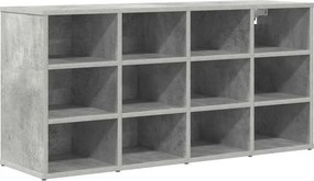 vidaXL Cipőszekrény polcokkal Beton szürke 103 x 30 x 51 cm Faanyag