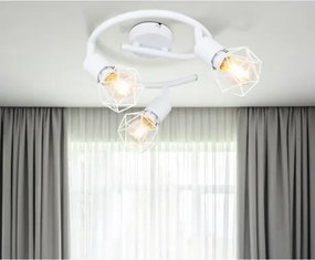 Globo 54802W-3 Mennyezeti spotlámpa, fém fehér, fehér fém rács, ø:230mm, M:180mm, 3xE14 40W 230V izzók nélkül