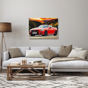 Kép - piros Mercedes (üvegen) (70x50 cm)