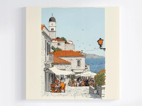 Vászonkép Canvas Horvátország Dalmácia Adria Kávézó Kilátás 40x40