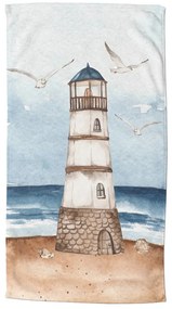 Kék-barna bársony strandtörölköző 100x180 cm Berlin – Good Morning