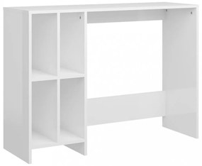 magasfényű fehér szerelt fa laptopasztal 102,5 x 35 x 75 cm